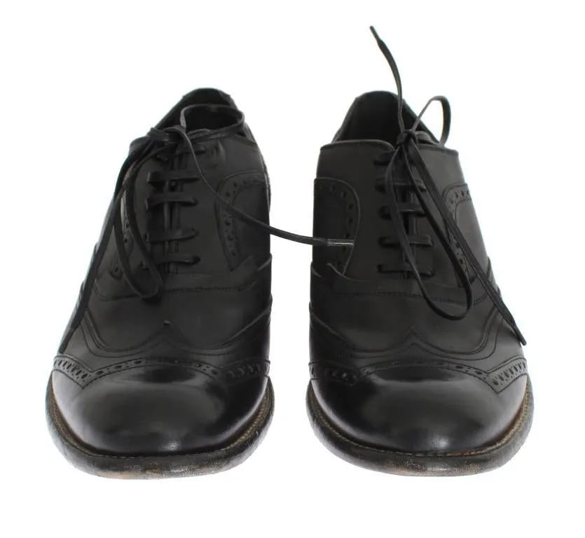 Black Leather Dress Wingtip Shoes