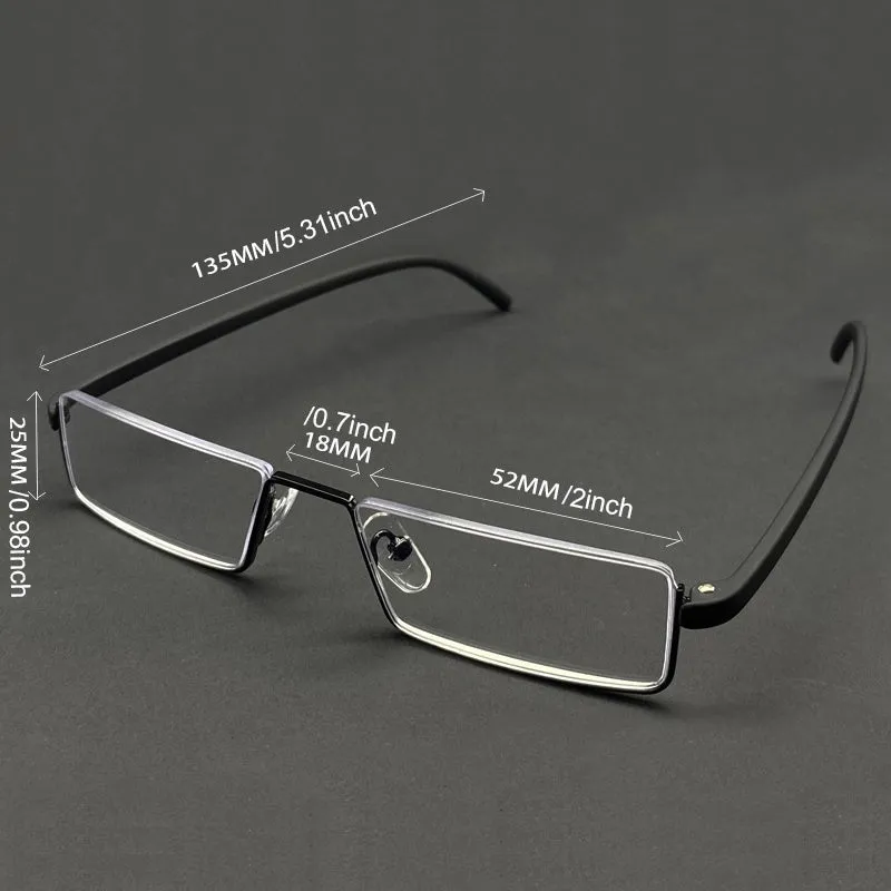 BLUE LIGHT READING GLASSES METAL SQUARE GLASSES
