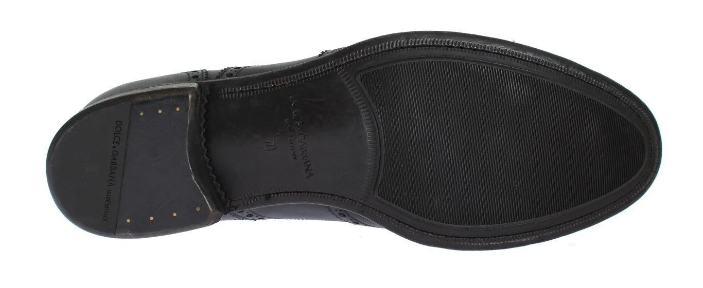 Blue Navy Leather Wingtip Shoes