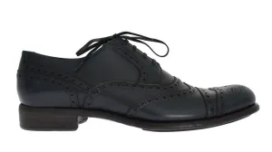 Blue Navy Leather Wingtip Shoes