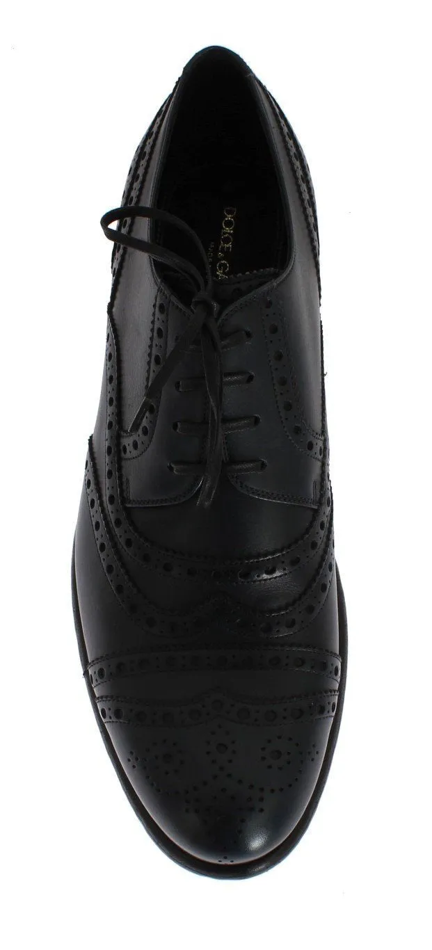 Blue Navy Leather Wingtip Shoes