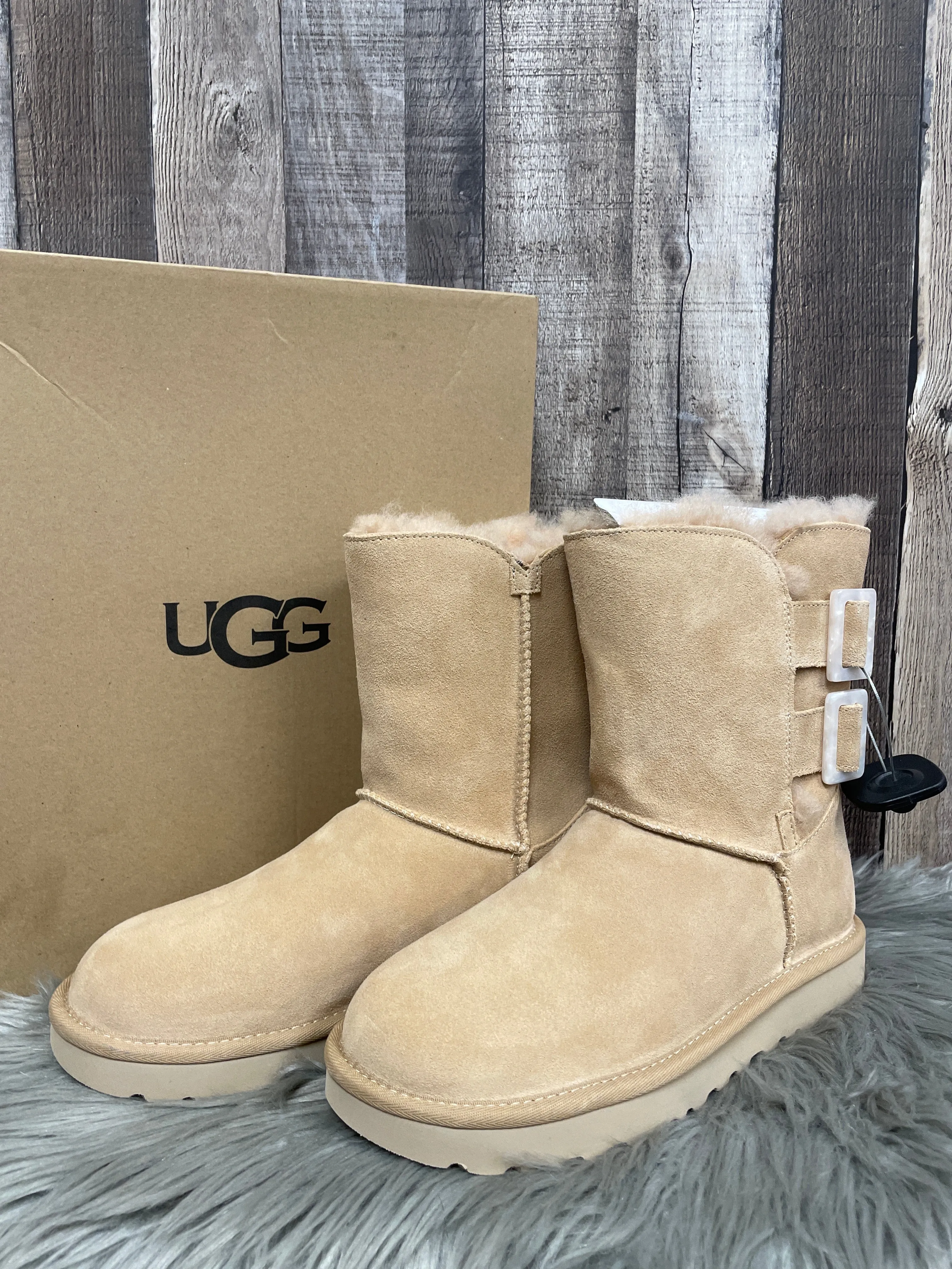 Boots Designer By Ugg In Brown, Size: 8