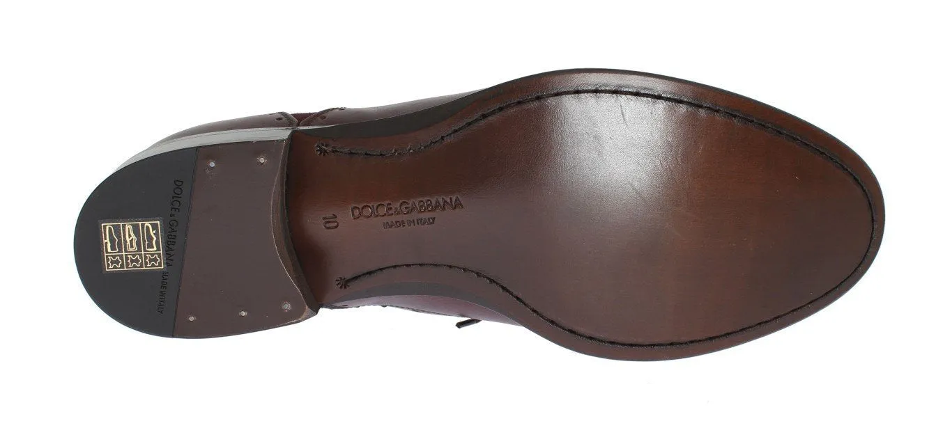 Bordeaux Leather Derby Wingtip Shoes