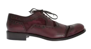 Bordeaux Leather Derby Wingtip Shoes