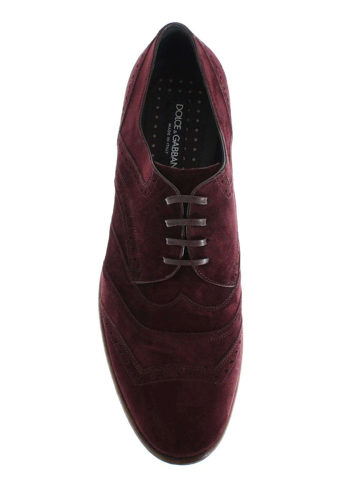 Bordeaux Leather Suede Wingtip Shoes