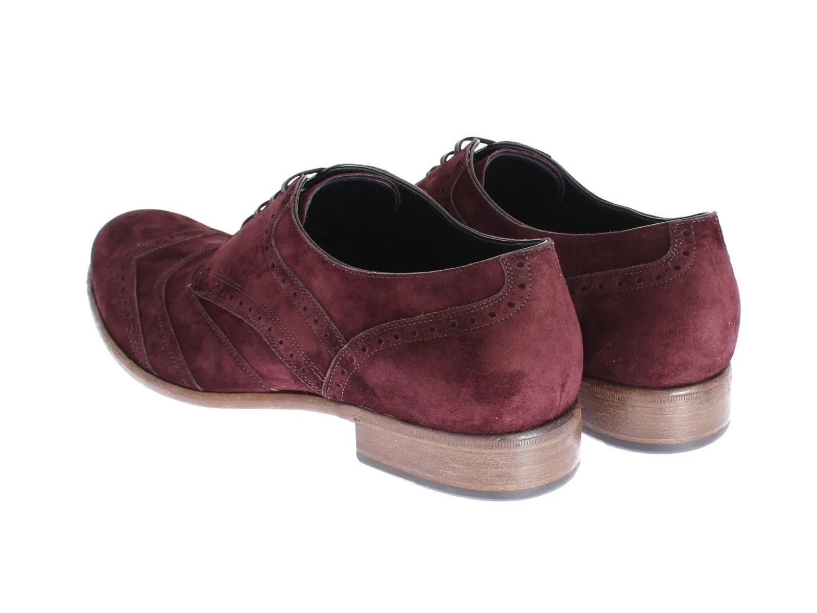 Bordeaux Leather Suede Wingtip Shoes