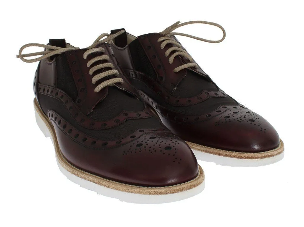Bordeaux Leather Wingtip Shoes
