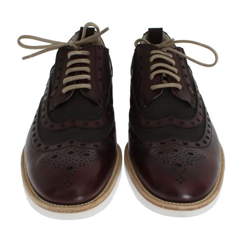 Bordeaux Leather Wingtip Shoes
