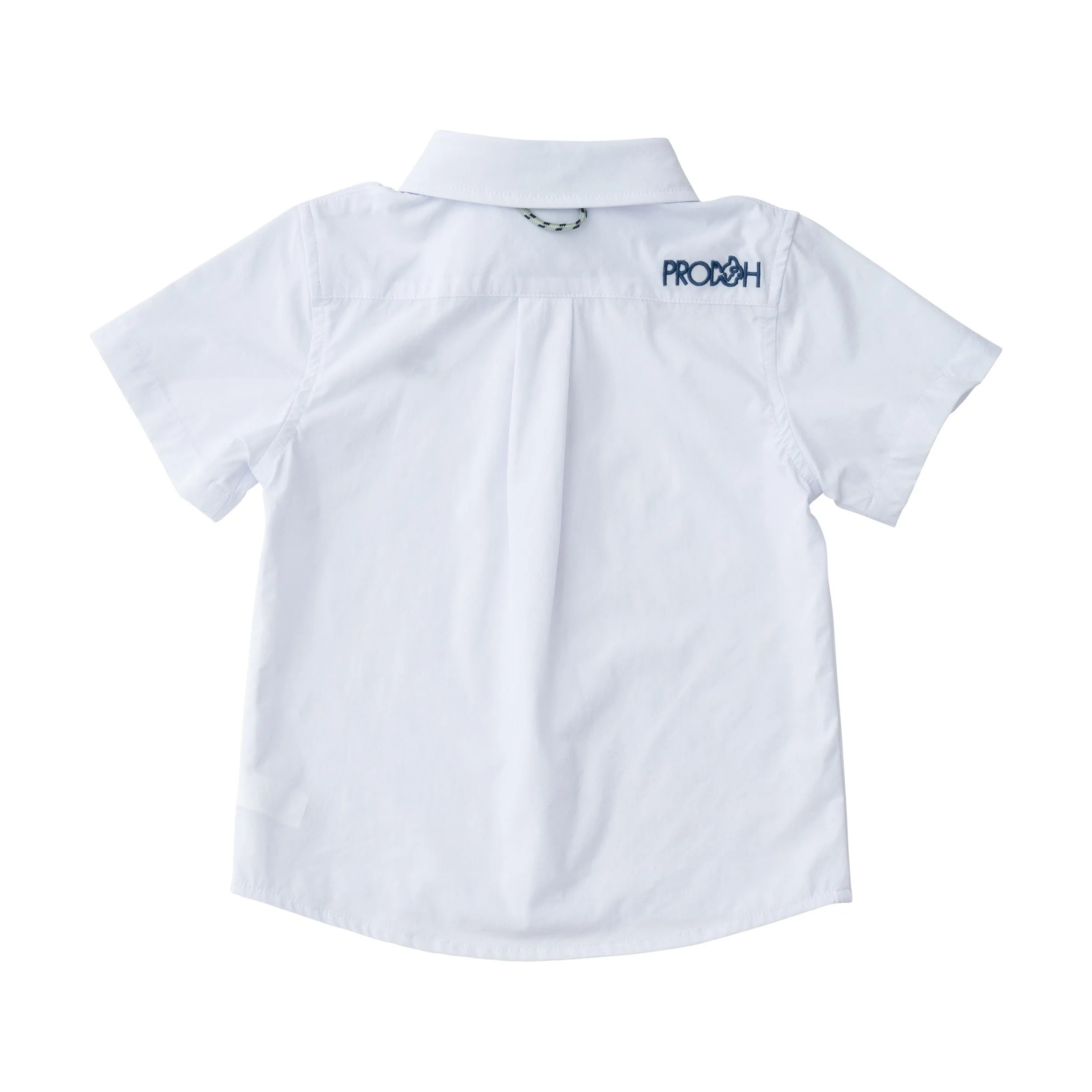 Boys' Short Sleeve Fishing Shirt in Solid Bright White