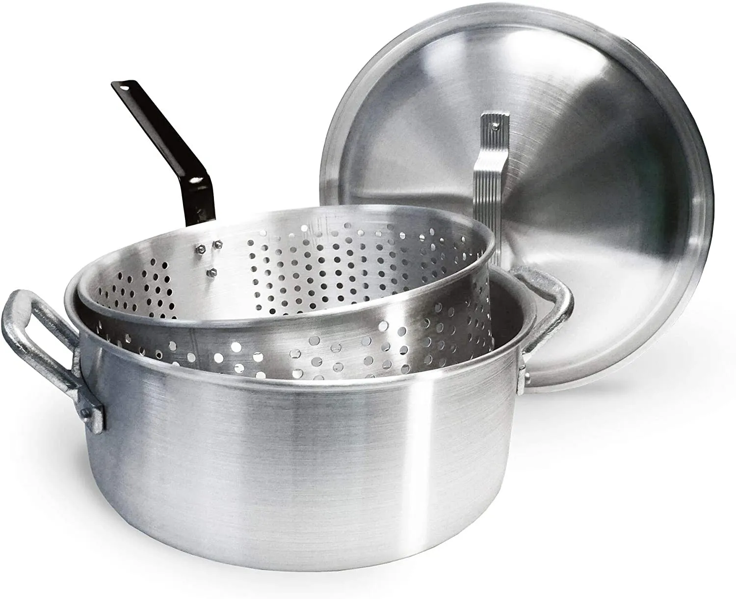 Brand new Bayou Classic 14 Quart Aluminum Fry Pot, Lid, and Basket with Cool Touch Handle! Retails $115 