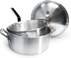 Brand new Bayou Classic 14 Quart Aluminum Fry Pot, Lid, and Basket with Cool Touch Handle! Retails $115 