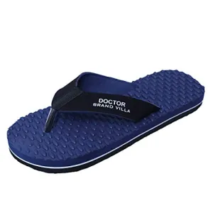BRAND VILLA Slipper Ortho Care Orthopaedic Comfort Slipper, Flip-Flop and House Slipper for Men's (Aqua, Color: Navy Blue, Size: 7)