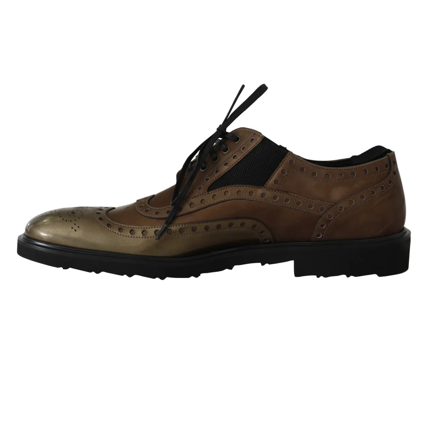 Brown Leather Derby Wingtip Shoes