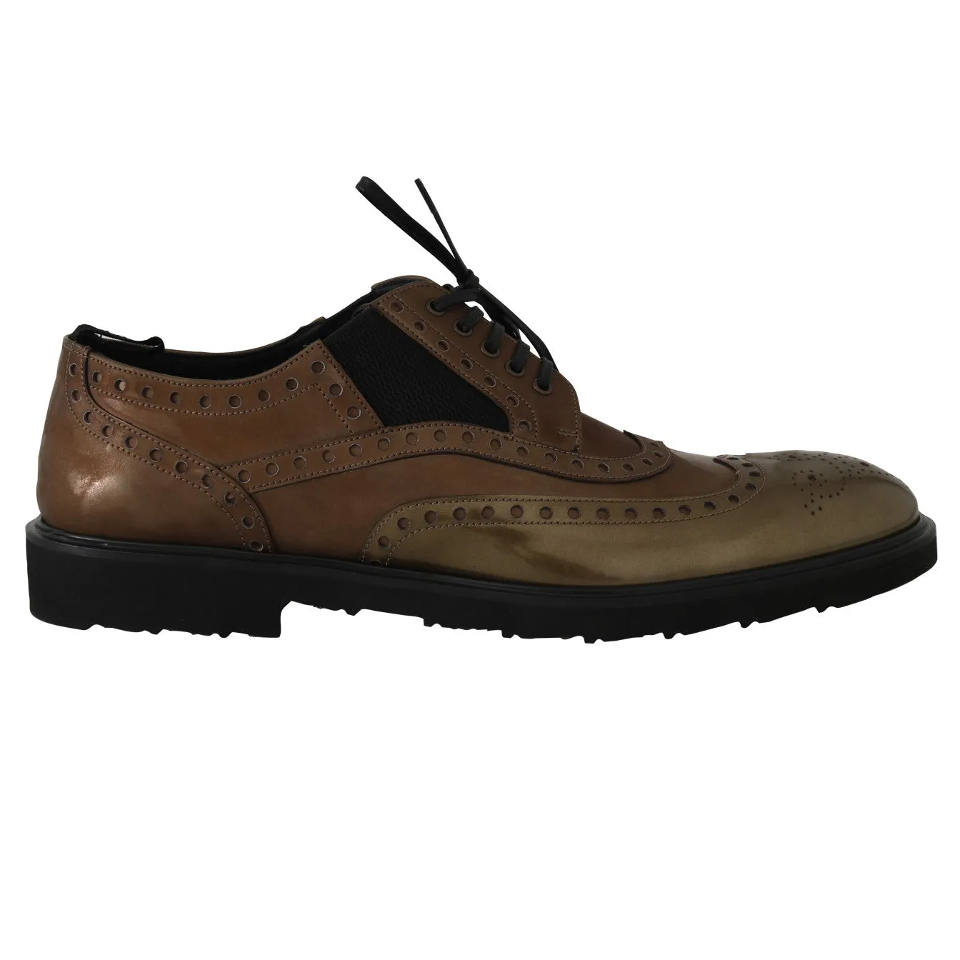 Brown Leather Derby Wingtip Shoes