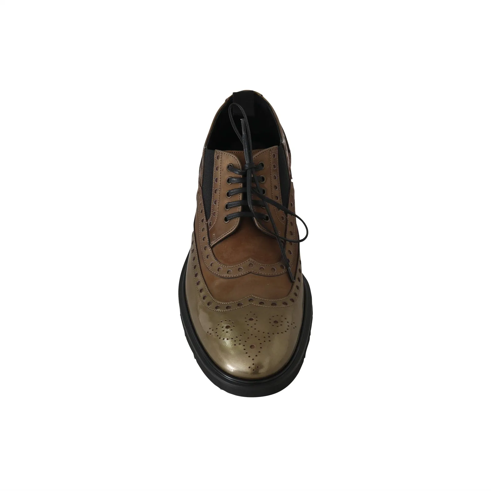 Brown Leather Derby Wingtip Shoes