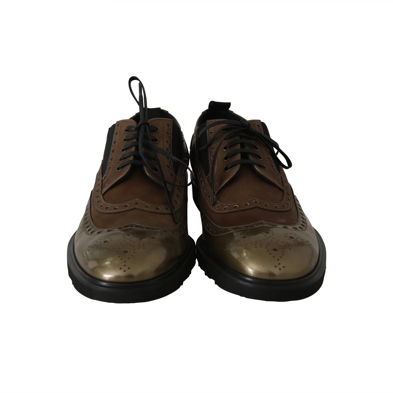 Brown Leather Derby Wingtip Shoes