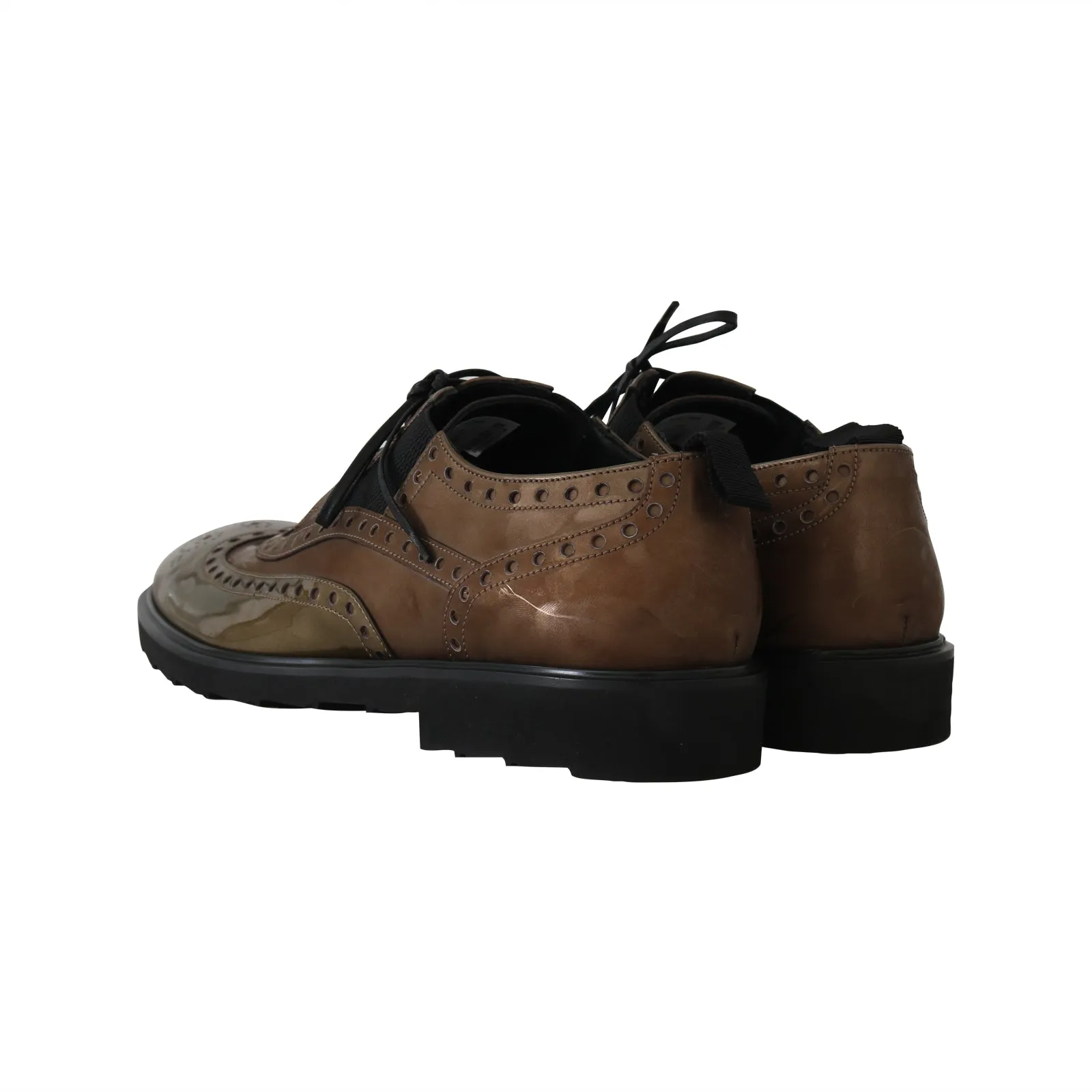 Brown Leather Derby Wingtip Shoes