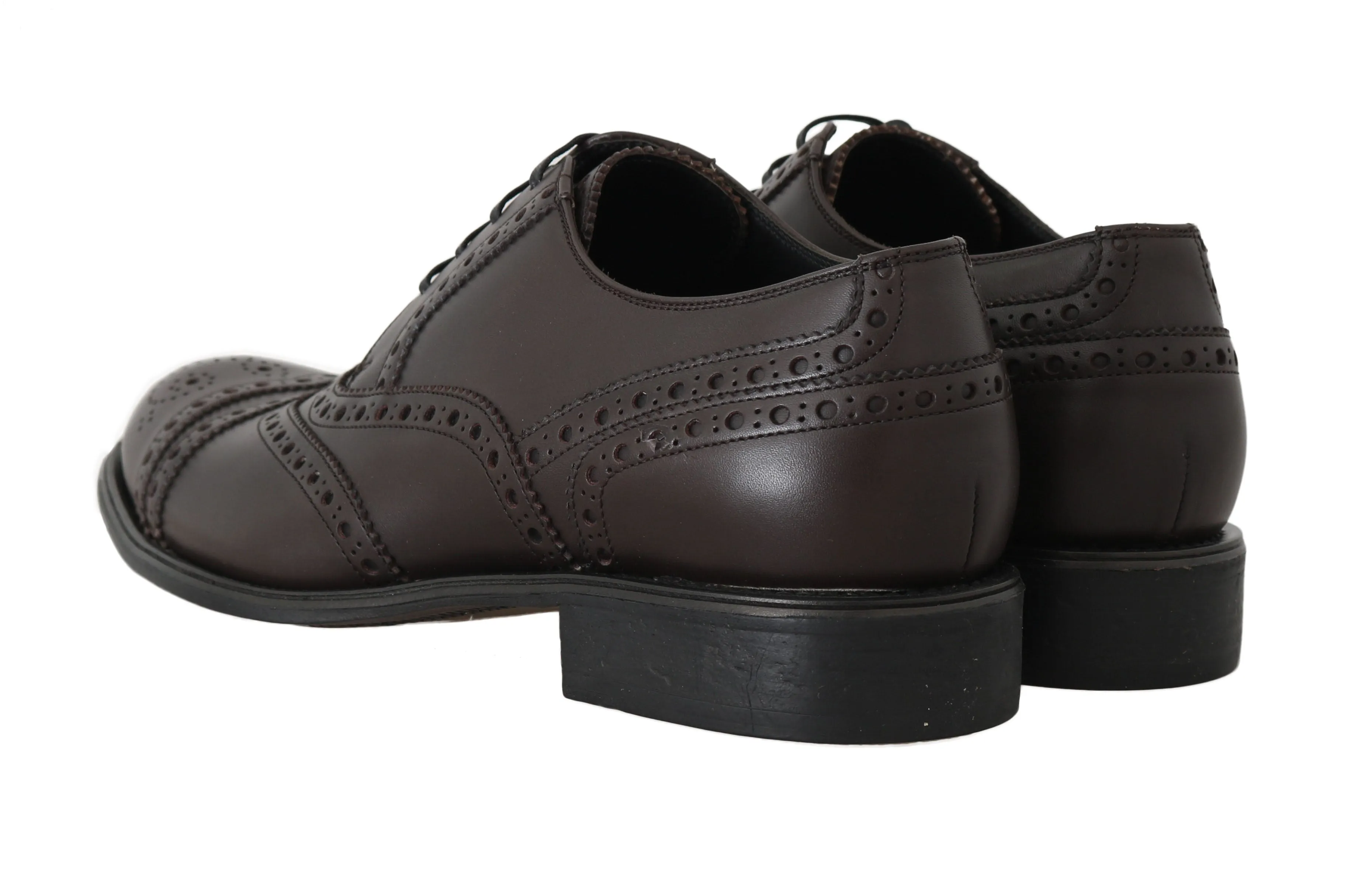 Brown Leather Wingtip Derby Formal Shoes