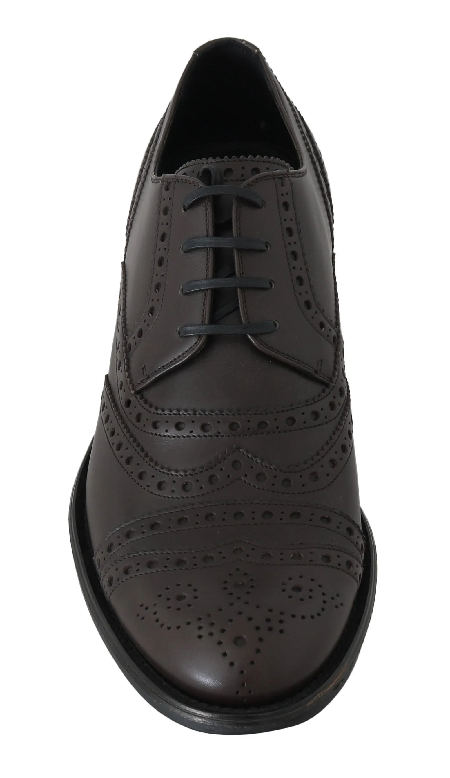 Brown Leather Wingtip Derby Formal Shoes