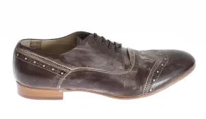 Brown Leather Wingtip Laceups Shoes