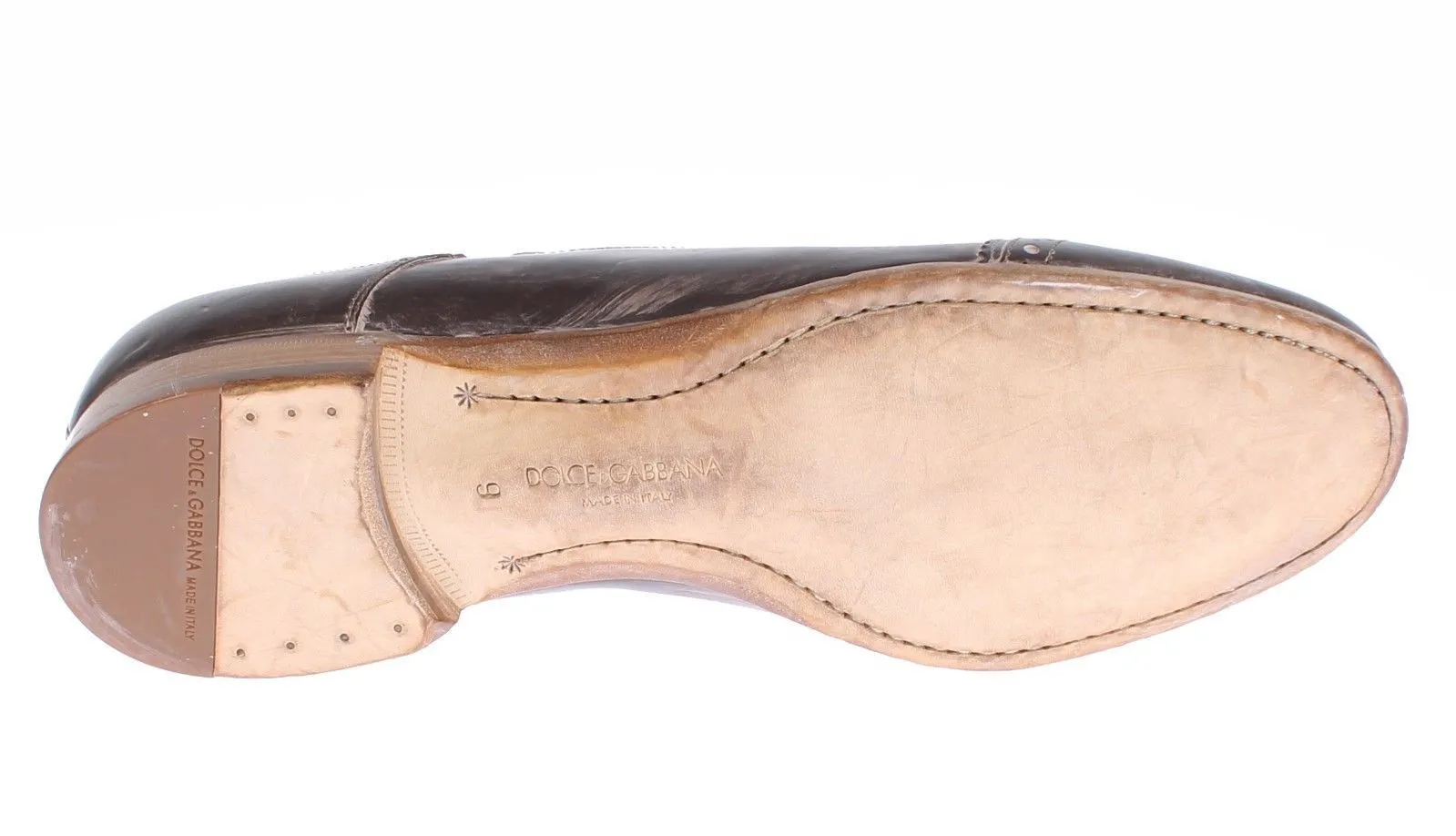 Brown Leather Wingtip Laceups Shoes