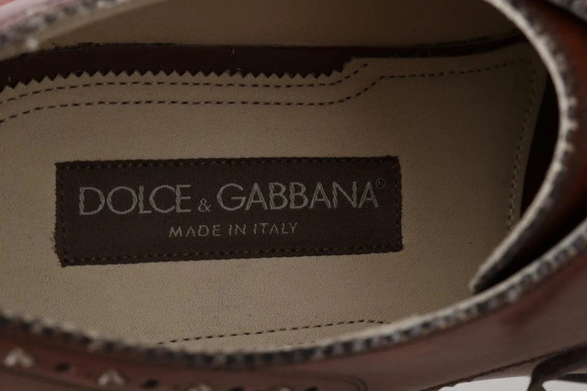 Brown Leather Wingtip Oxford Goodyear Shoes