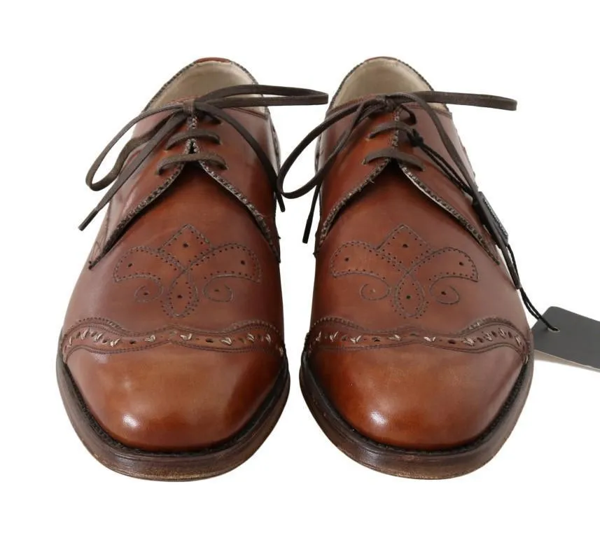 Brown Leather Wingtip Oxford Goodyear Shoes