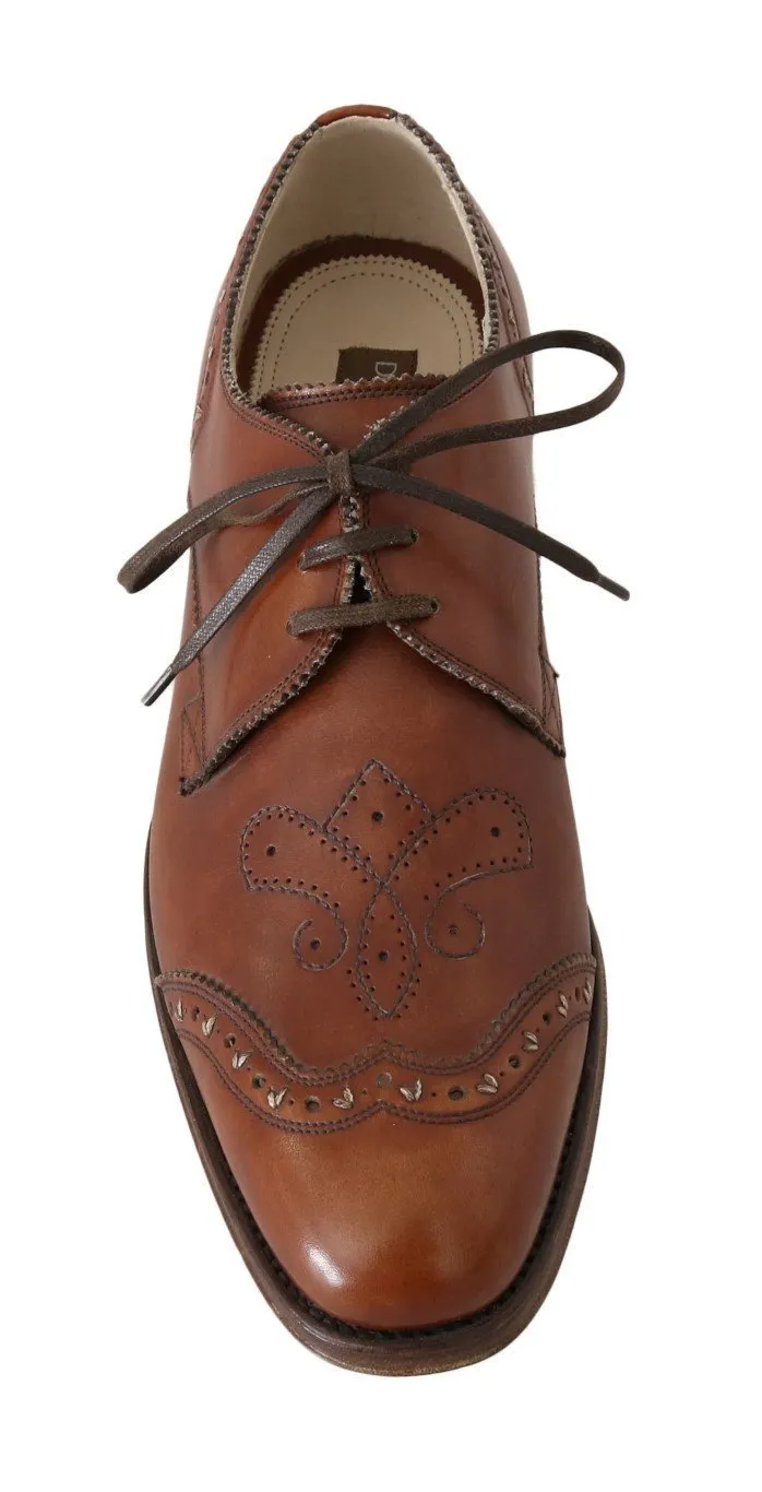 Brown Leather Wingtip Oxford Goodyear Shoes