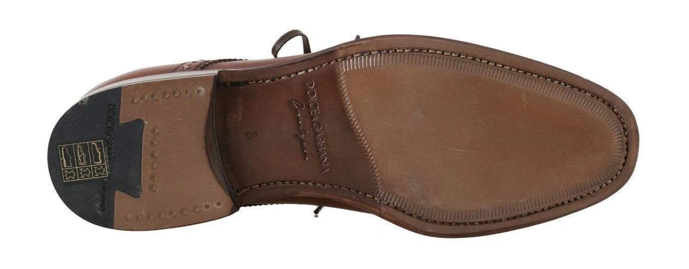 Brown Leather Wingtip Oxford Goodyear Shoes