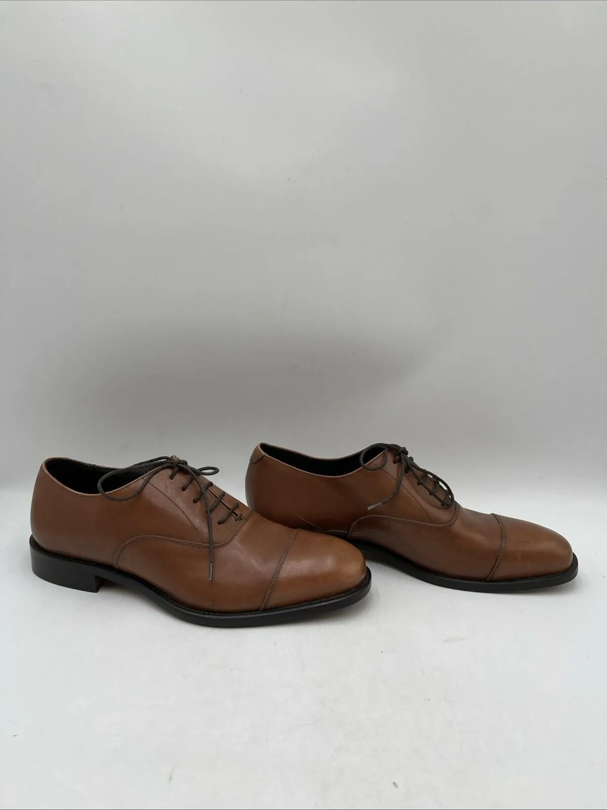 Bruno Magli DOMASCO Brown Leather Lace Up Cap Toe Oxfords Men’s Size 9.5M - Very Good