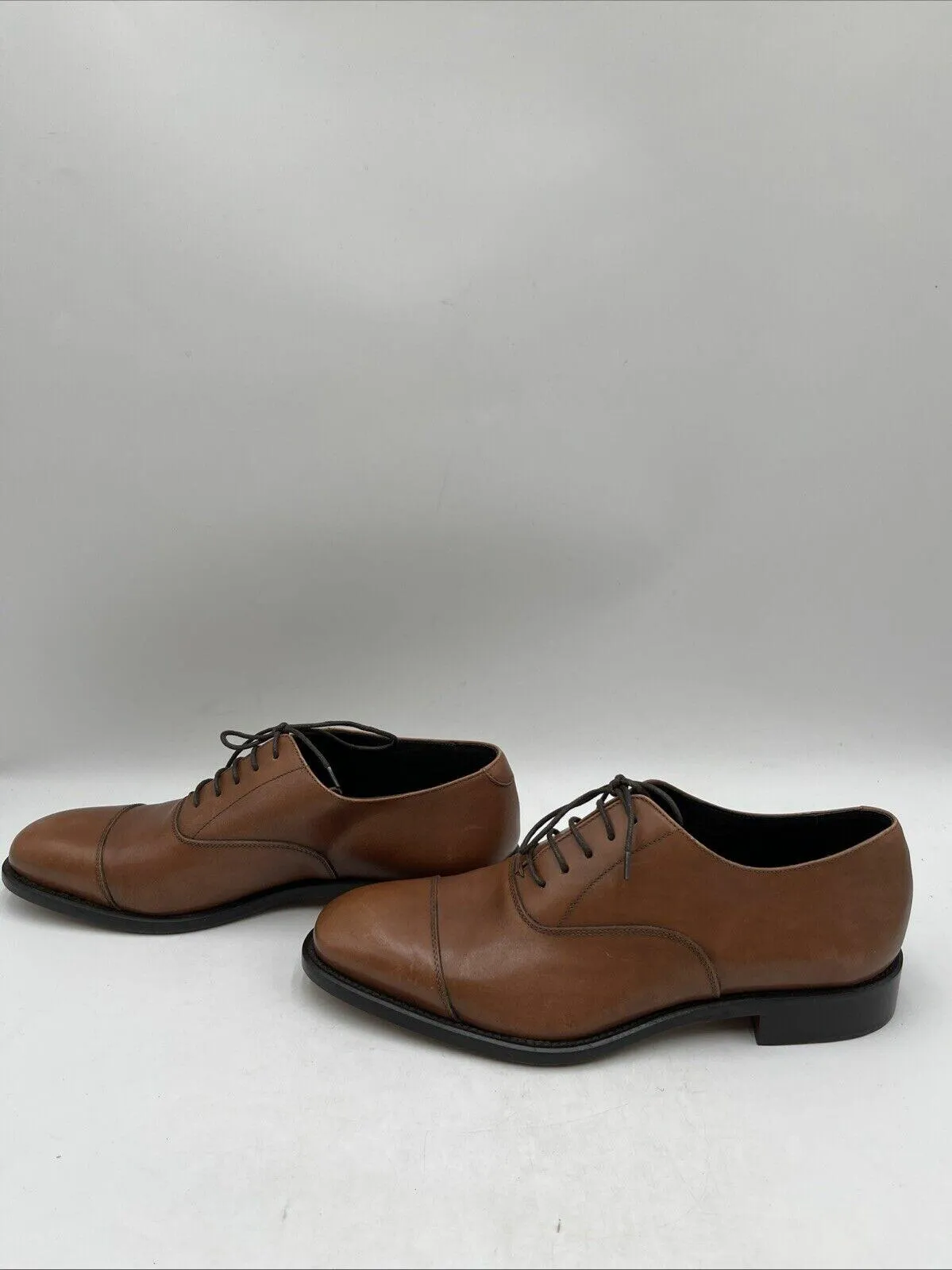 Bruno Magli DOMASCO Brown Leather Lace Up Cap Toe Oxfords Men’s Size 9.5M - Very Good
