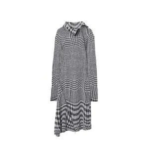 BURBERRY | WARPED HOUNDSTOOTH WOOL BLEND DRESS
