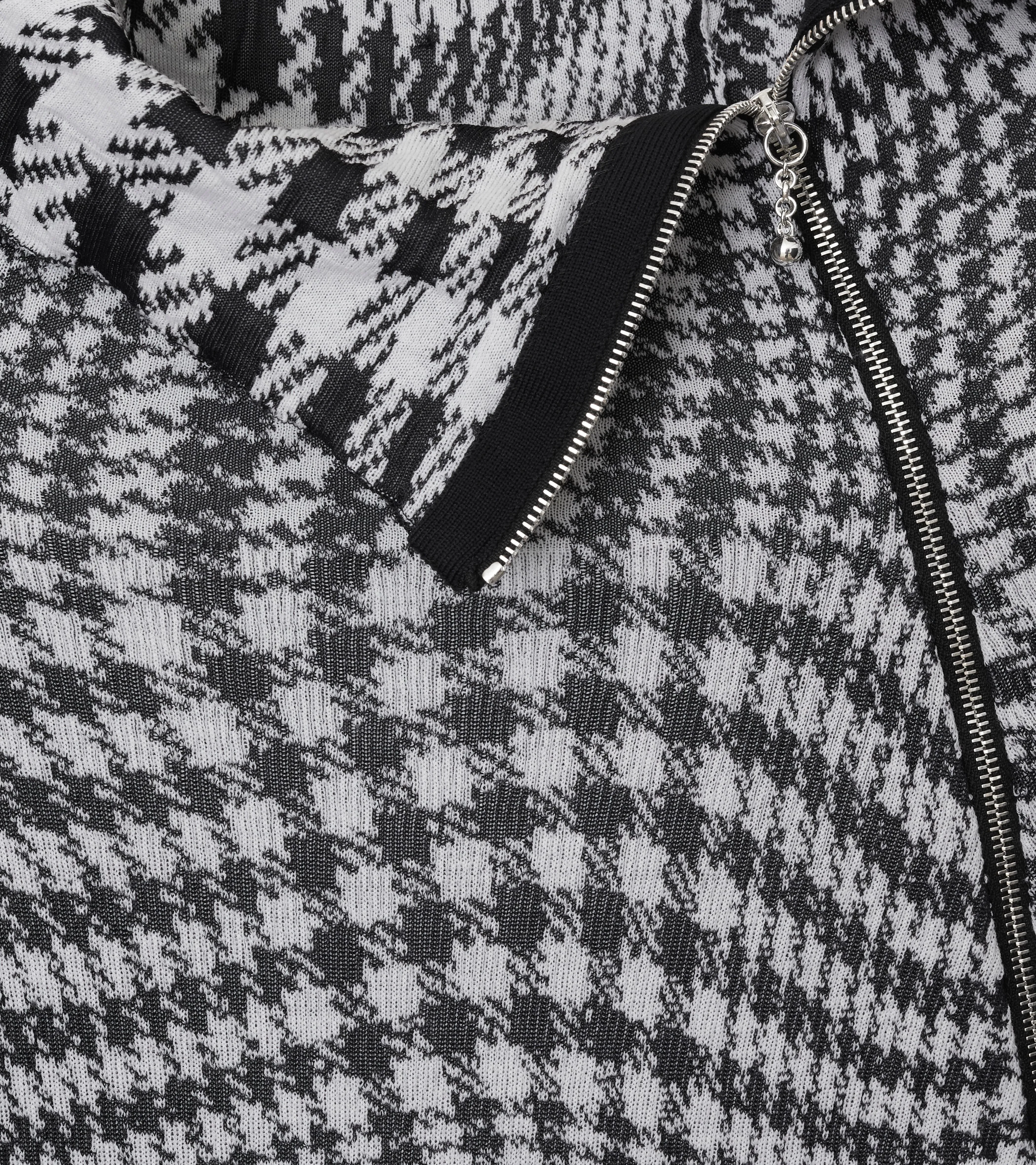 BURBERRY | WARPED HOUNDSTOOTH WOOL BLEND DRESS