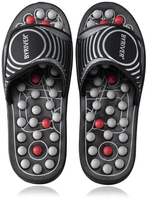 BYRIVER Rotating Shiatsu Massage Slippers Neuropathy Arthritis Plantar Fasciitis Foot Massager,Foot Pain Relief (Size Small) FITS WOMEN 5-9, MEN 5-7