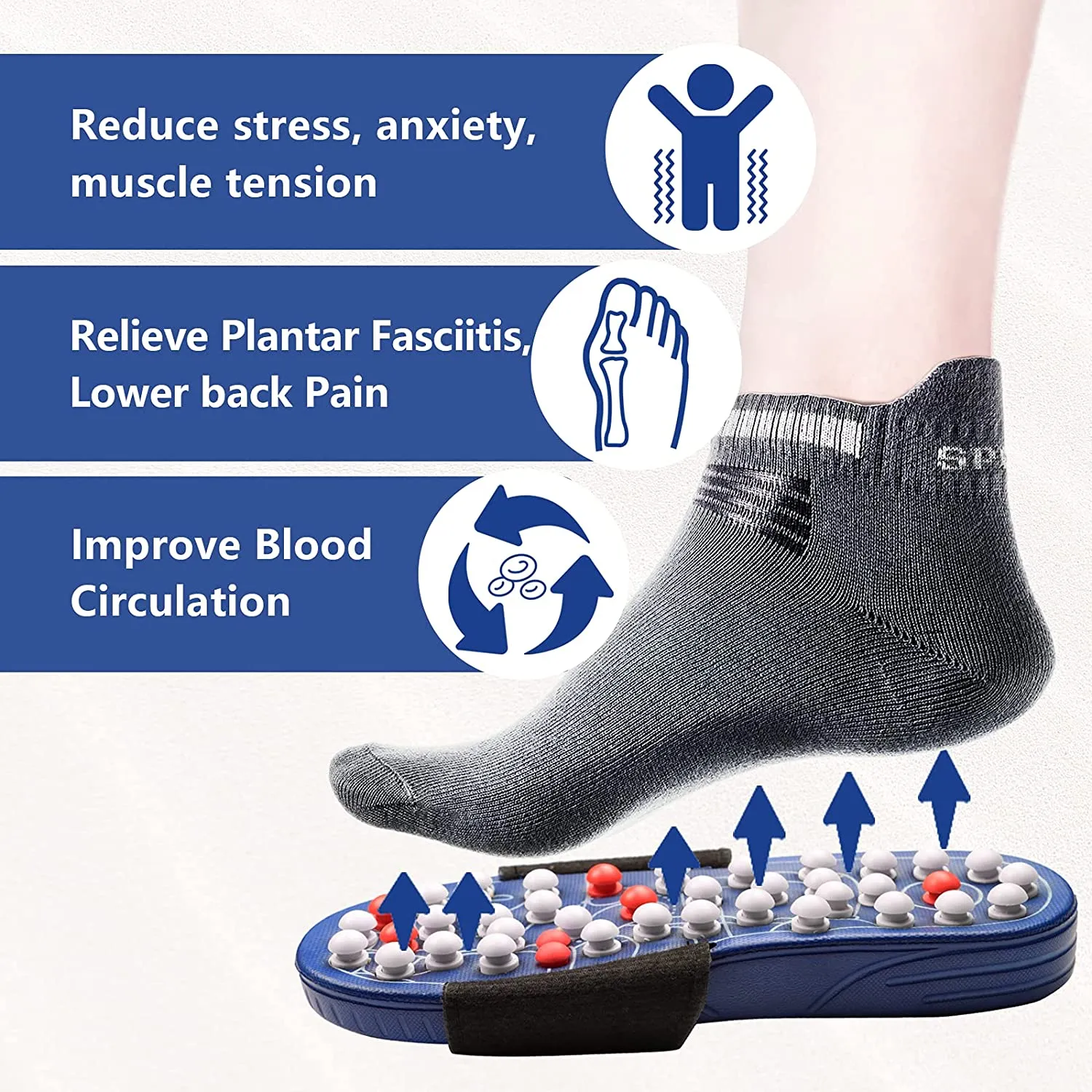 BYRIVER Rotating Shiatsu Massage Slippers Neuropathy Arthritis Plantar Fasciitis Foot Massager,Foot Pain Relief (Size Small) FITS WOMEN 5-9, MEN 5-7