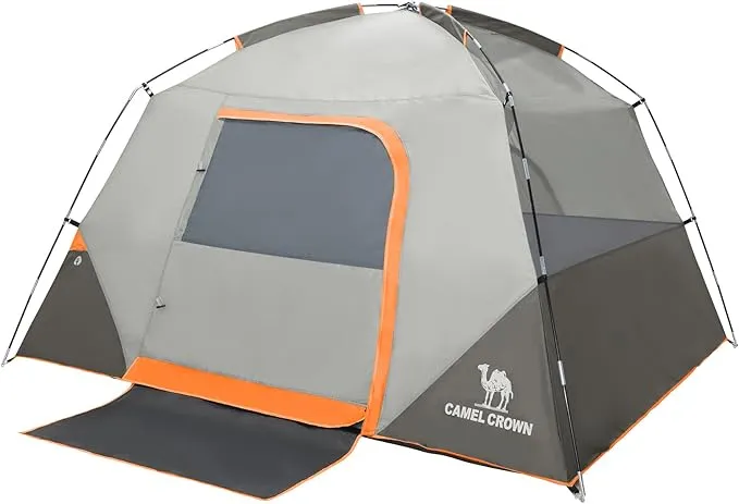 CAMEL CROWN Tents for Camping 4 Person Tent Waterproof Easy Setup Backpacking Tents with Floor Mats Family Tent for Outdoor Hiking