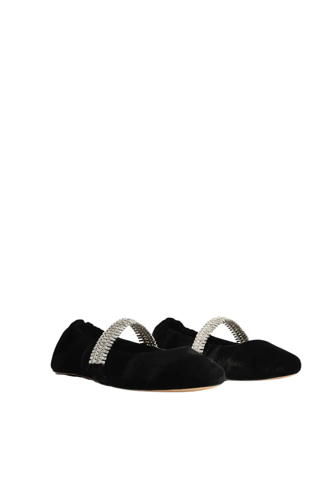 Camilla Ballerina Black | Velvet with Crystal