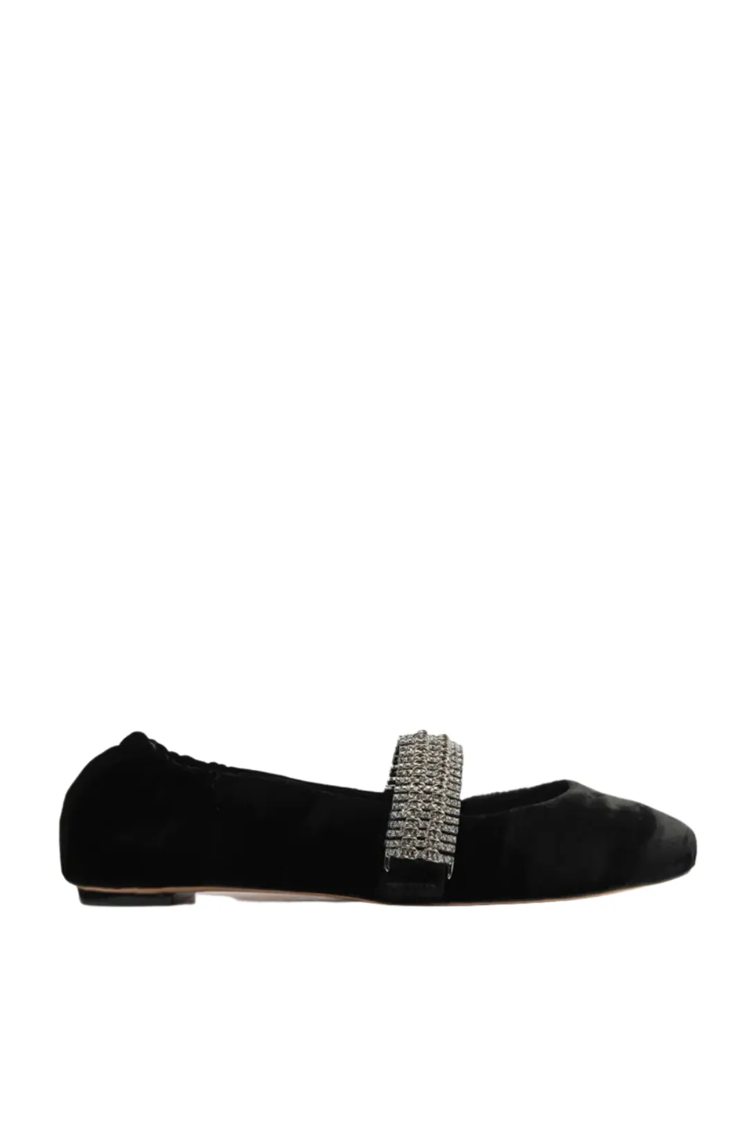 Camilla Ballerina Black | Velvet with Crystal