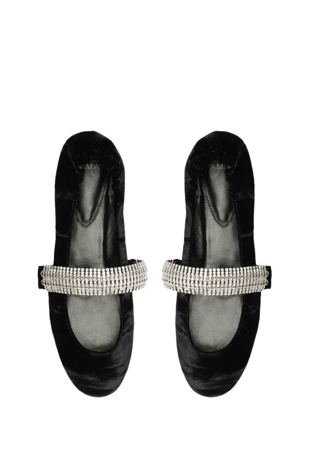 Camilla Ballerina Black | Velvet with Crystal
