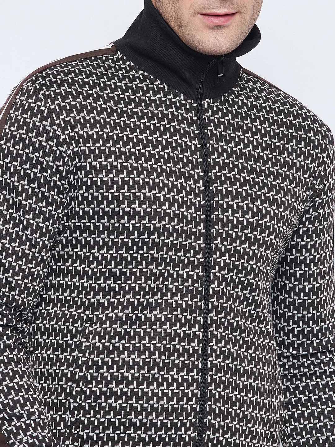 Camla Barcelona Geometric Print Black And White Tracksuit