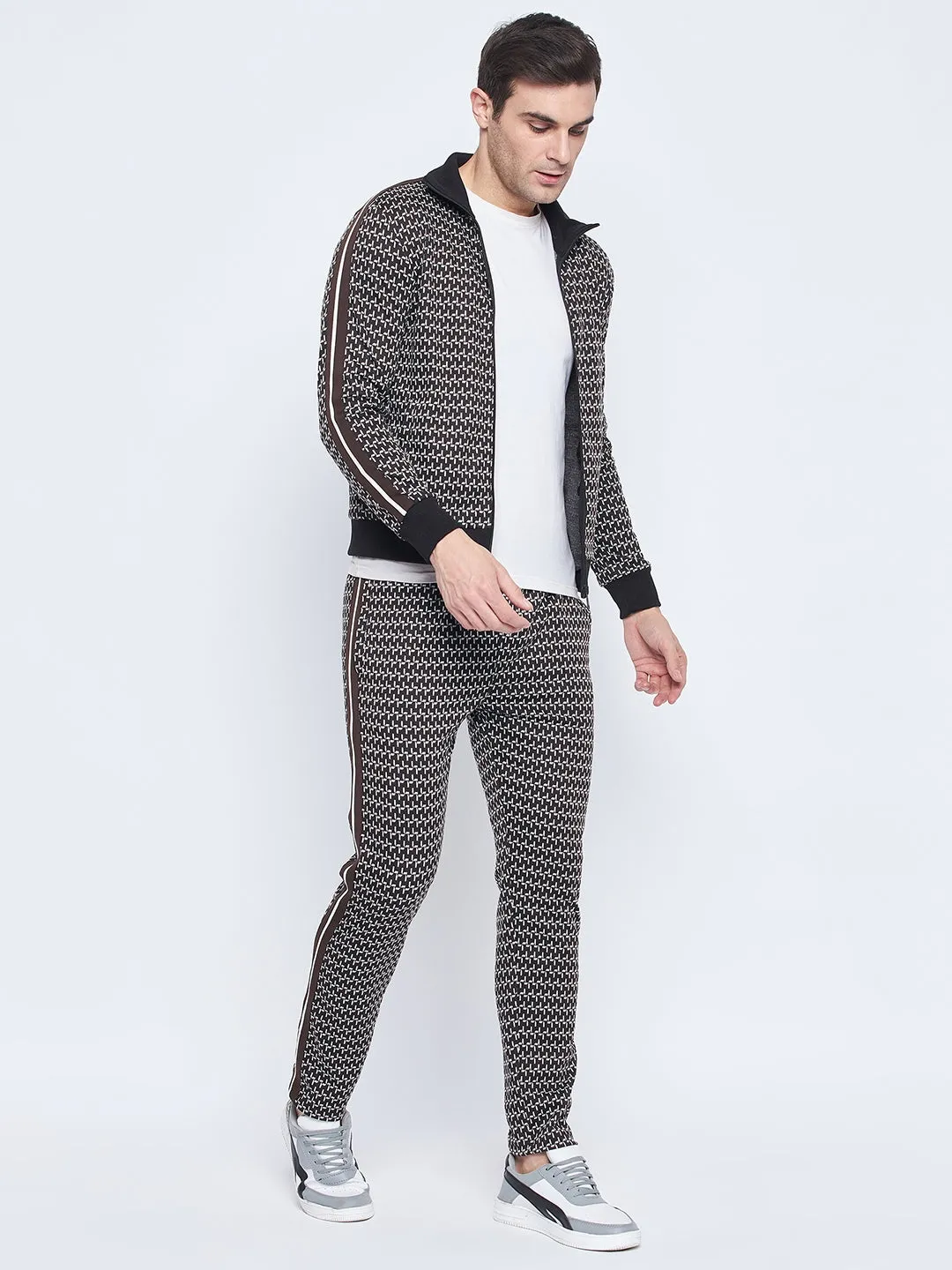 Camla Barcelona Geometric Print Black And White Tracksuit