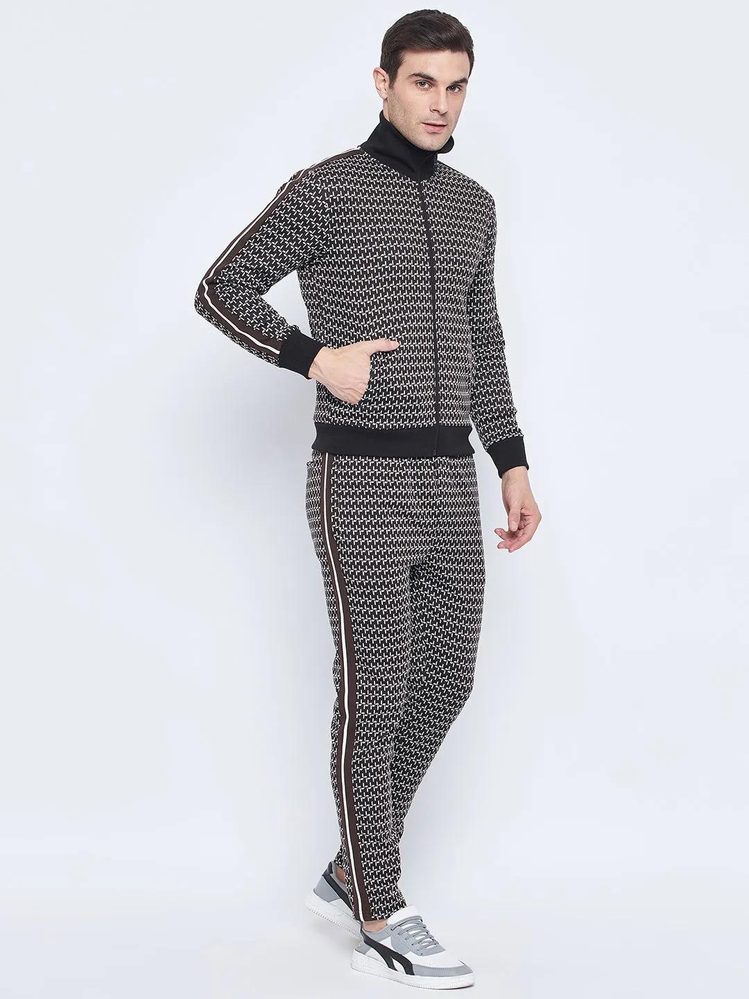 Camla Barcelona Geometric Print Black And White Tracksuit