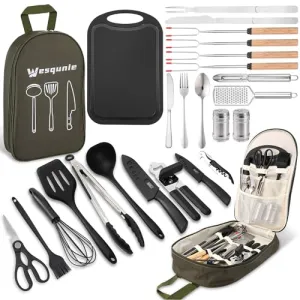 Camping Essentials Cooking Utensils Set - Camping Kitchen Cookware Accessories Set