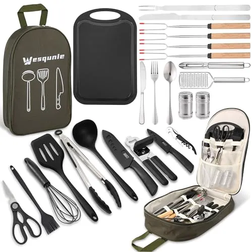 Camping Essentials Cooking Utensils Set - Camping Kitchen Cookware Accessories Set