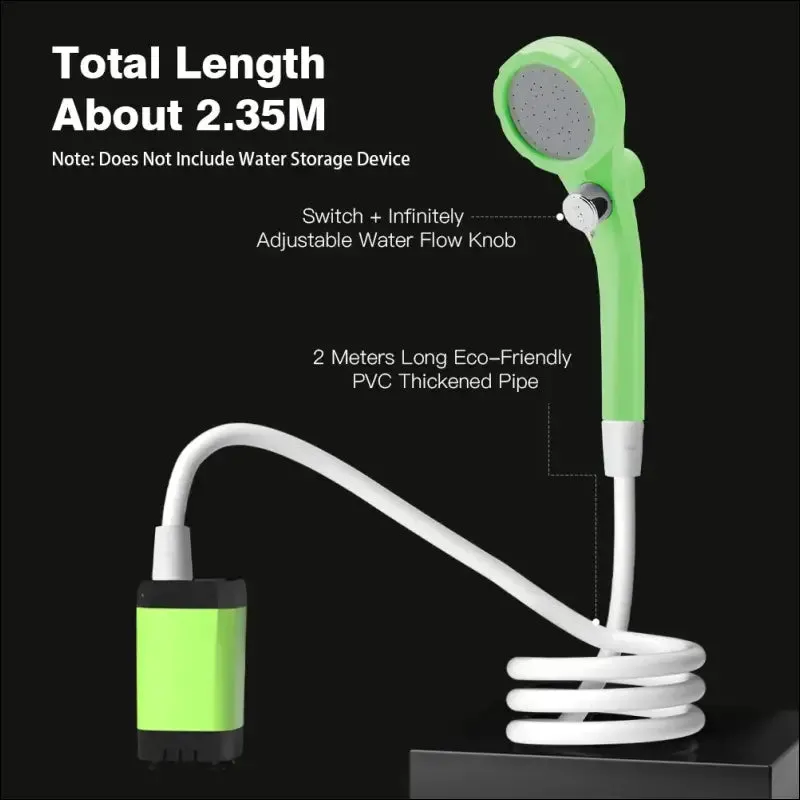 Camping shower pump rv outdoor shower kit camp shower w/full screen intelligent digital display
