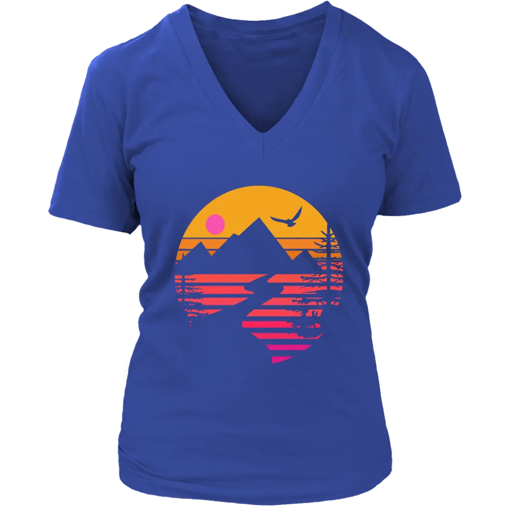 Camping T-shirt, Gift for Camper, Eagle over Mountain T-shirt, Outdoor Gift, Outdoor T-shirt, Shirt for Camper
