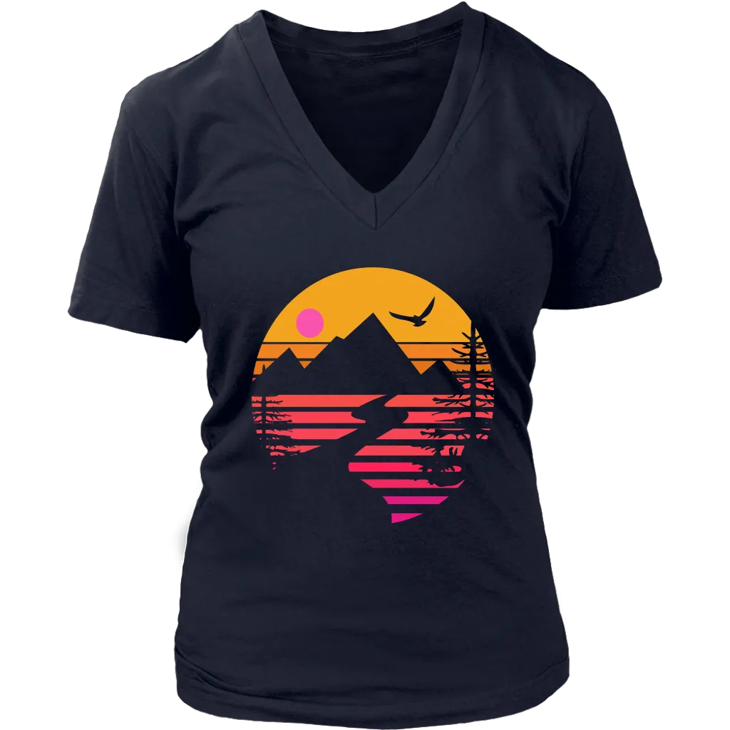 Camping T-shirt, Gift for Camper, Eagle over Mountain T-shirt, Outdoor Gift, Outdoor T-shirt, Shirt for Camper