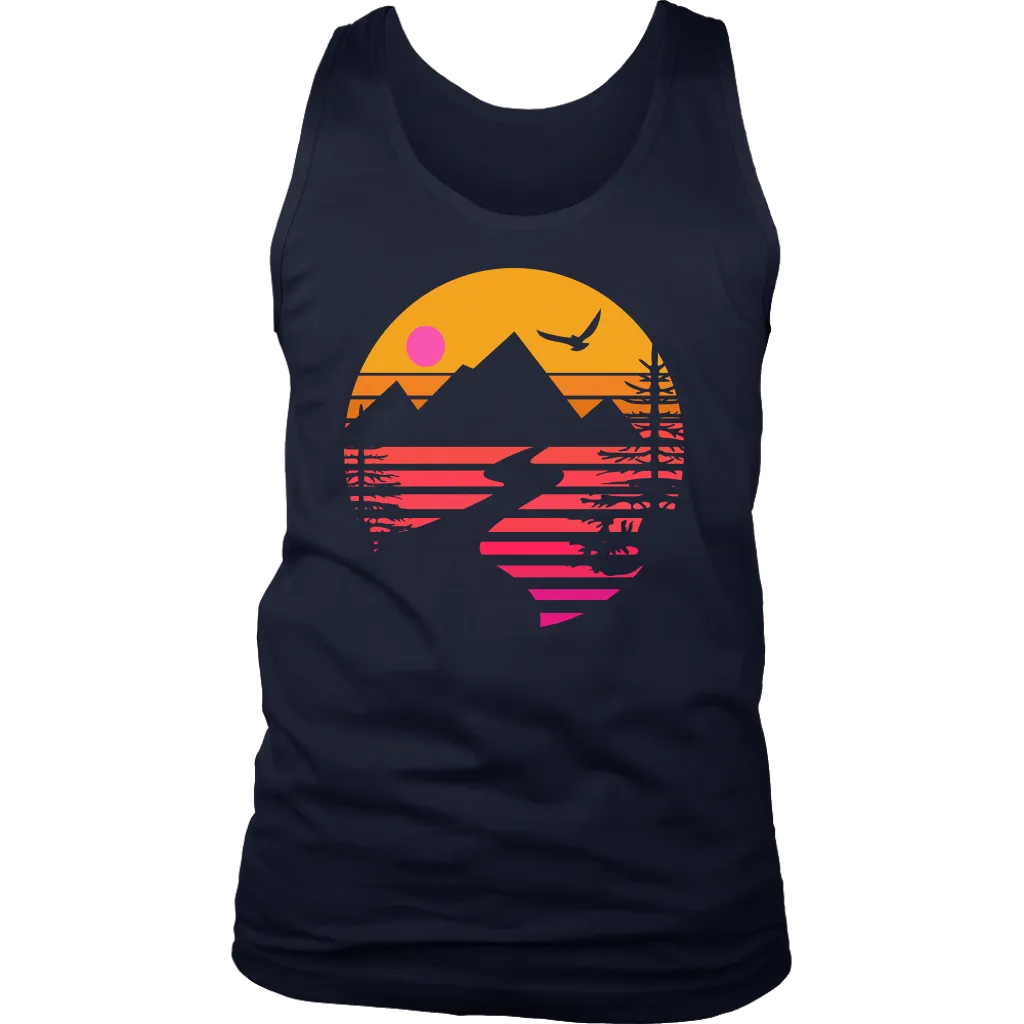Camping T-shirt, Gift for Camper, Eagle over Mountain T-shirt, Outdoor Gift, Outdoor T-shirt, Shirt for Camper