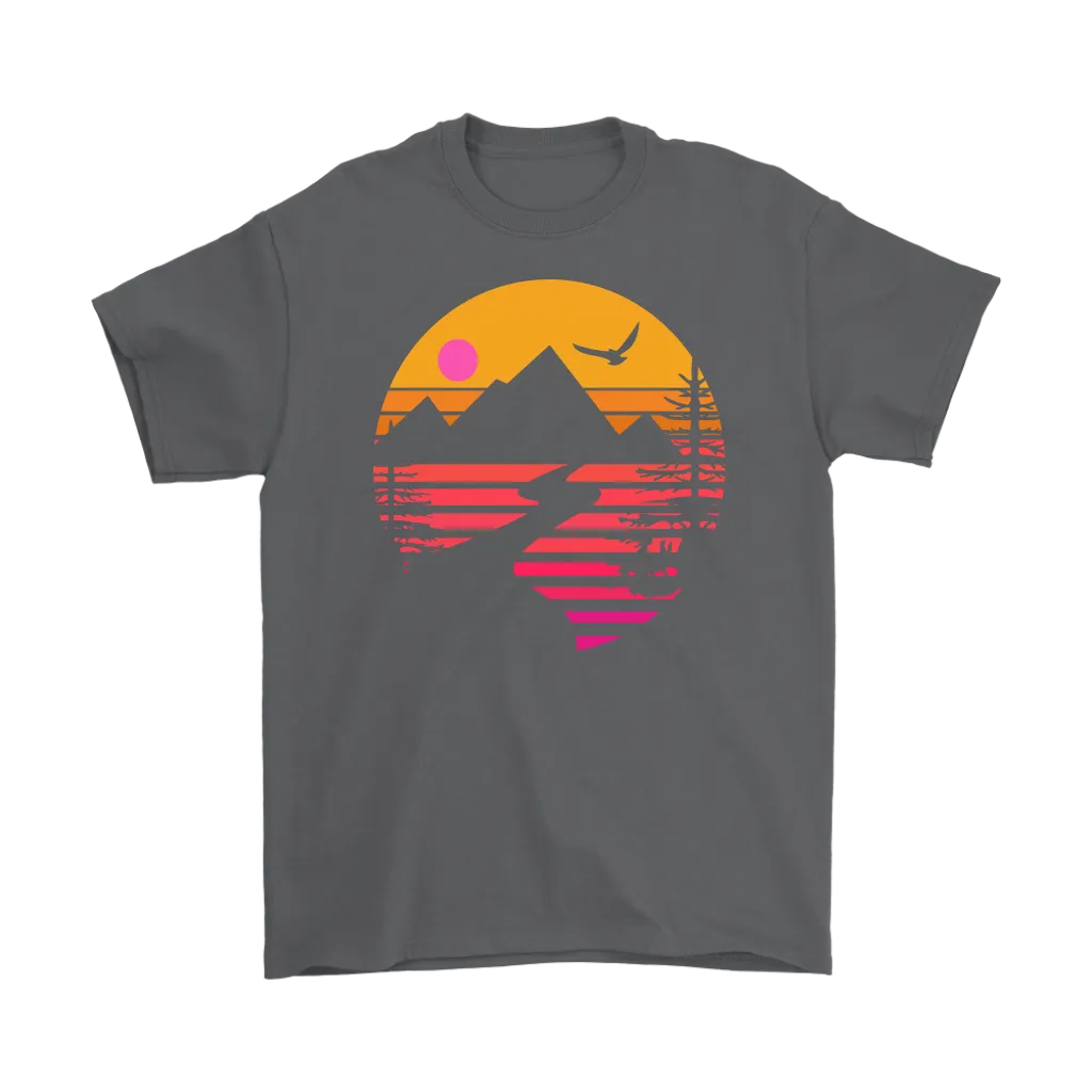 Camping T-shirt, Gift for Camper, Eagle over Mountain T-shirt, Outdoor Gift, Outdoor T-shirt, Shirt for Camper