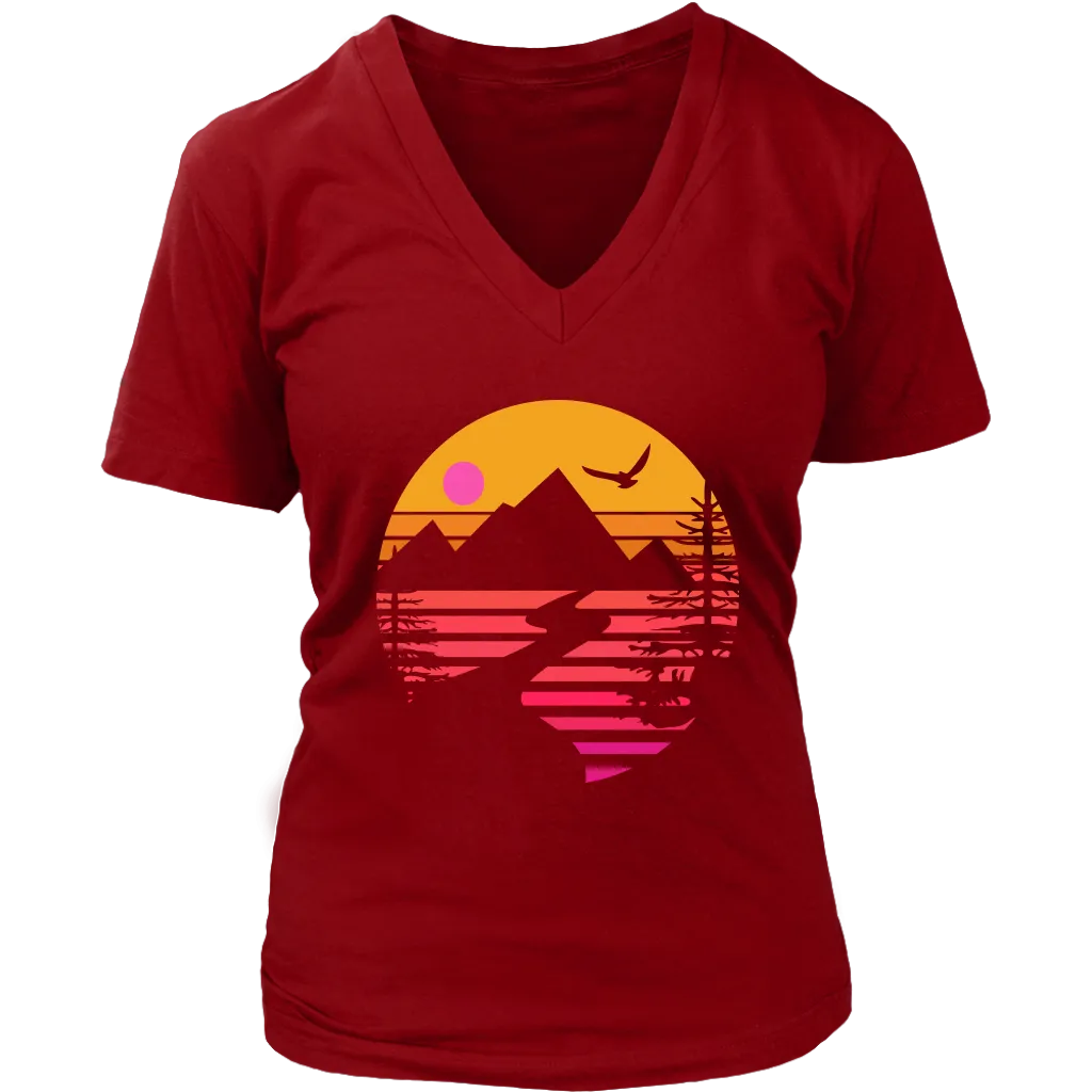 Camping T-shirt, Gift for Camper, Eagle over Mountain T-shirt, Outdoor Gift, Outdoor T-shirt, Shirt for Camper